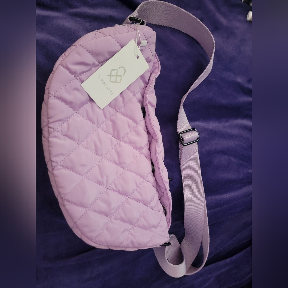 Purple Quilted Crossbody Bag